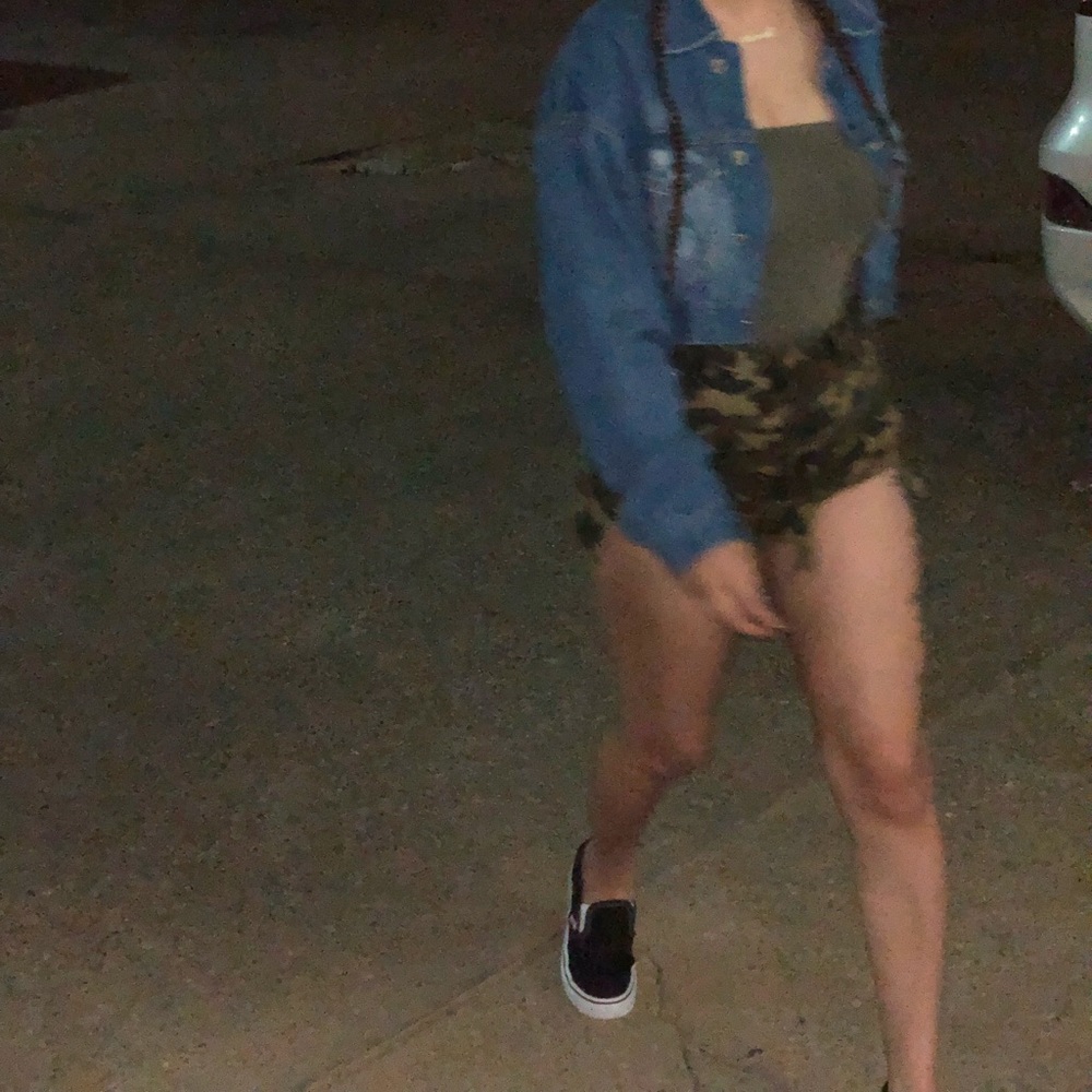 High waisted camouflage shorts